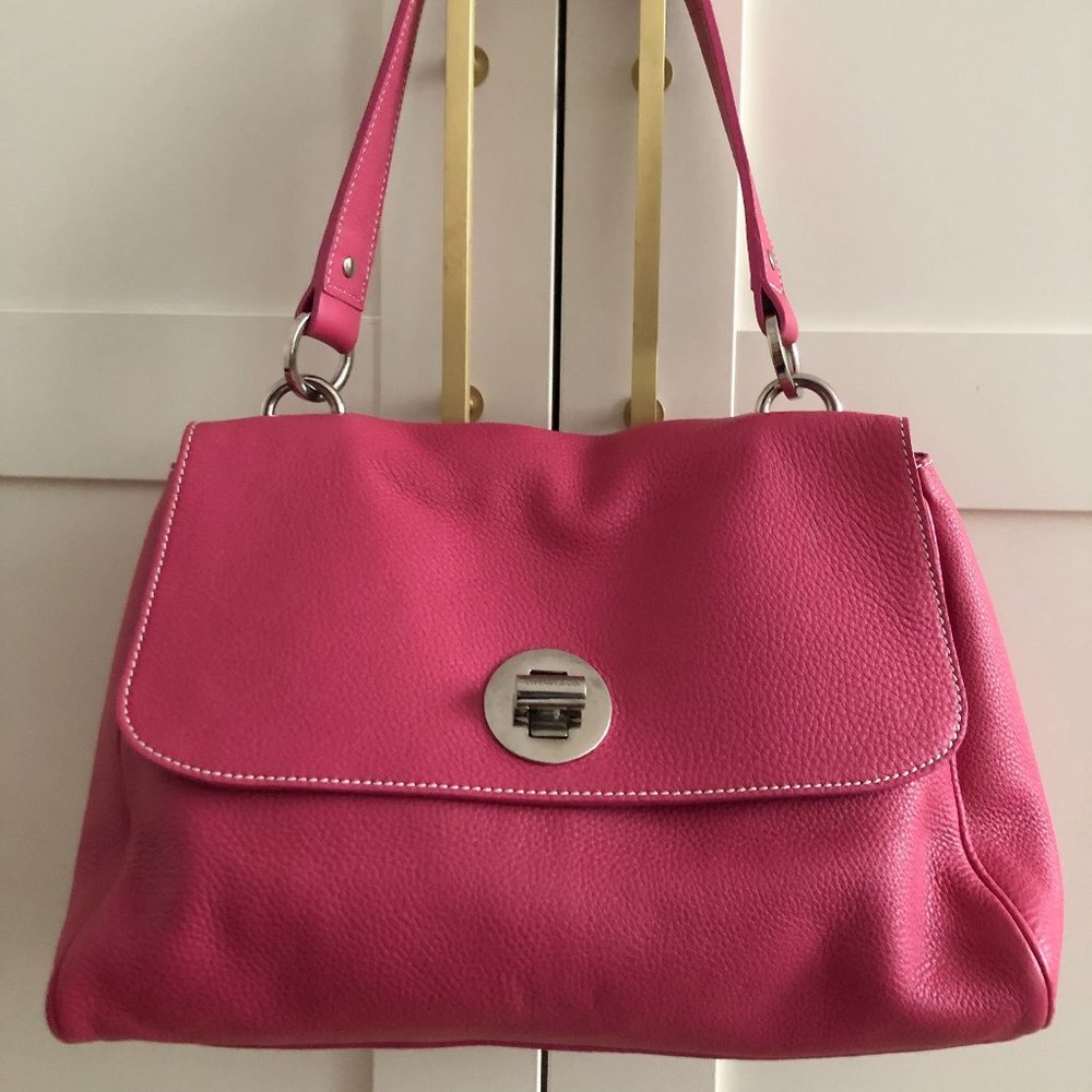 Tiffany & Co Barbie Pink Leather Shoulder Bag with Silver Logo Clasp